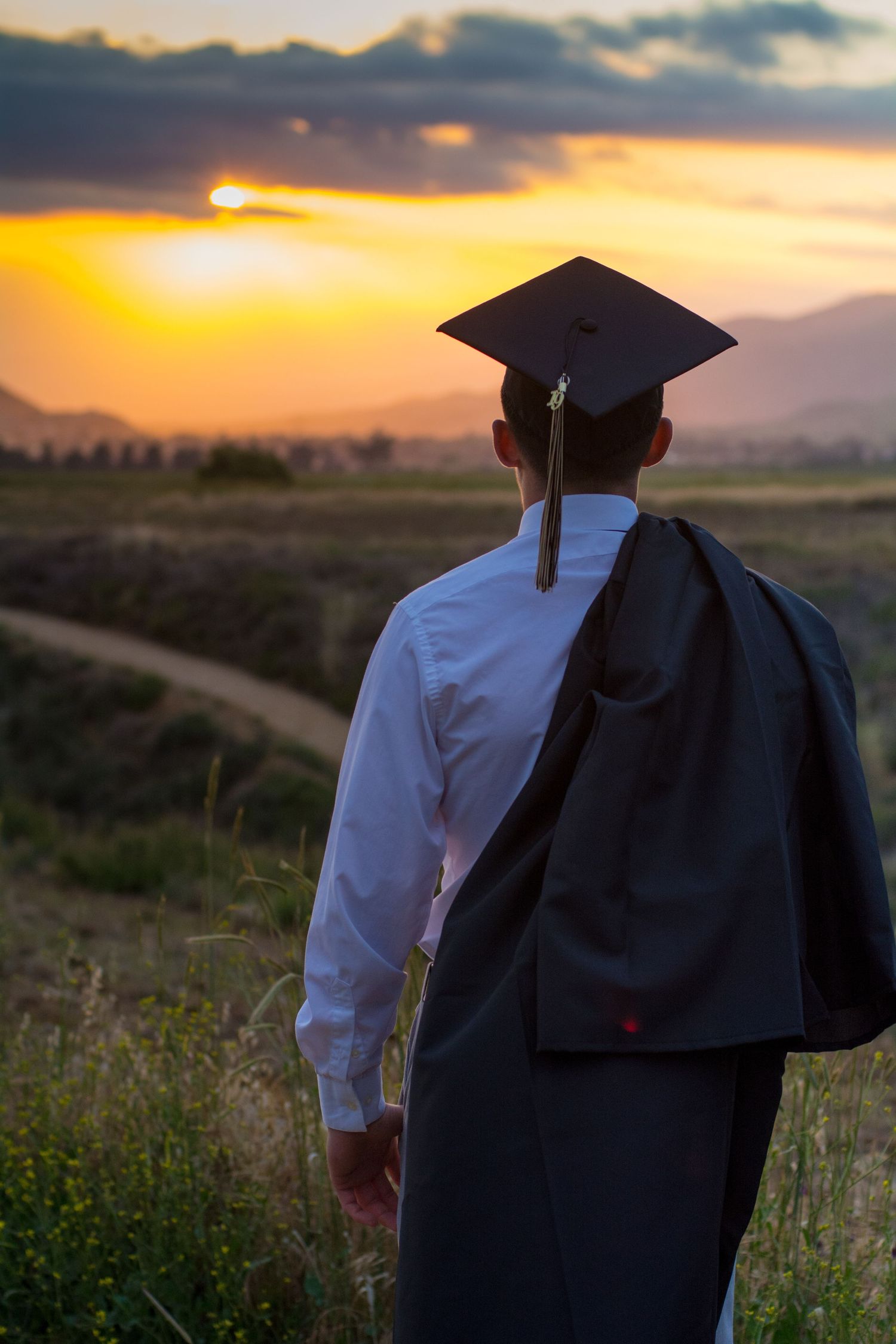 Sunset Cap and Gown Senior Photography Session.