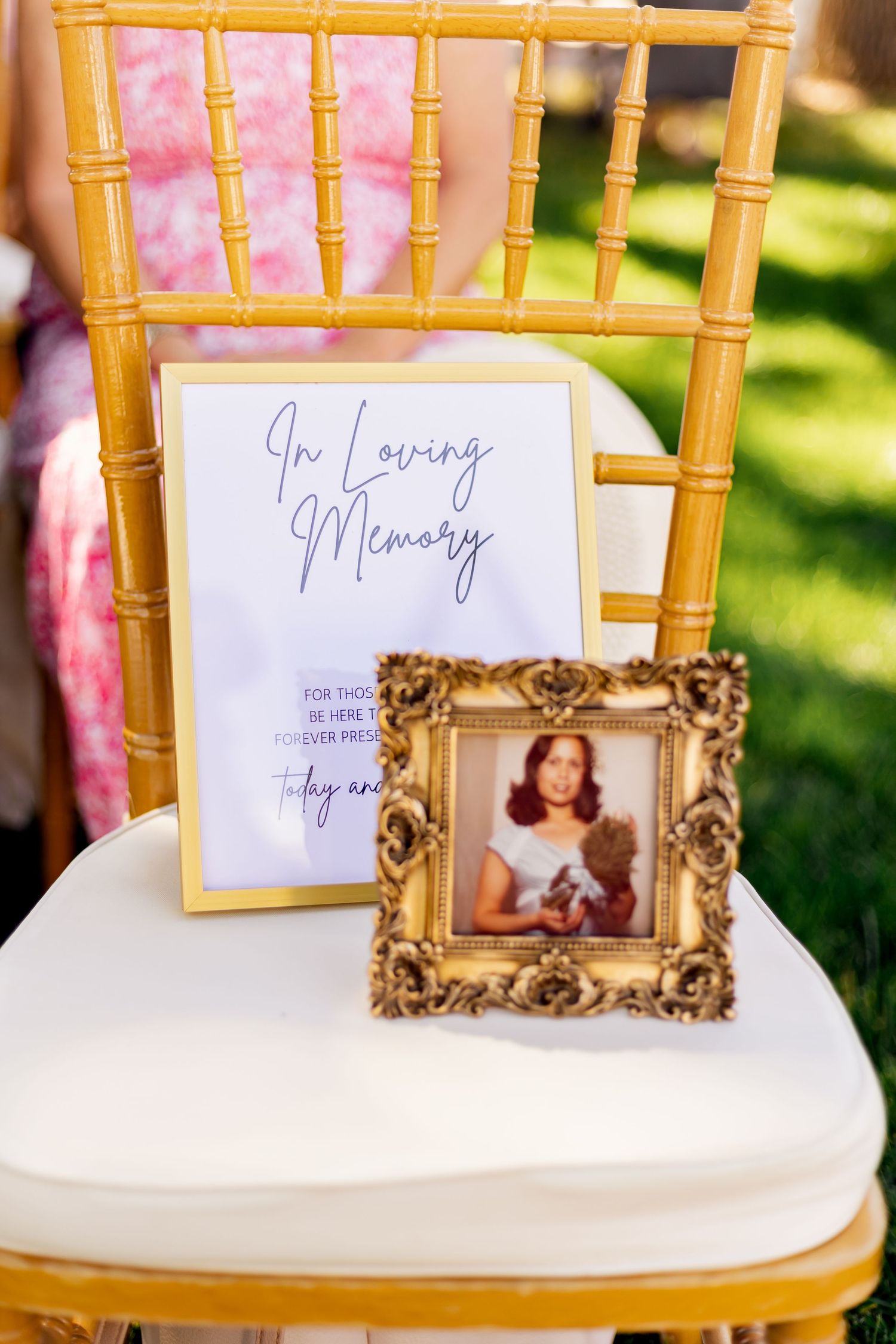 seat reserved for passed away family member at kansas city missouri wedding ceremony