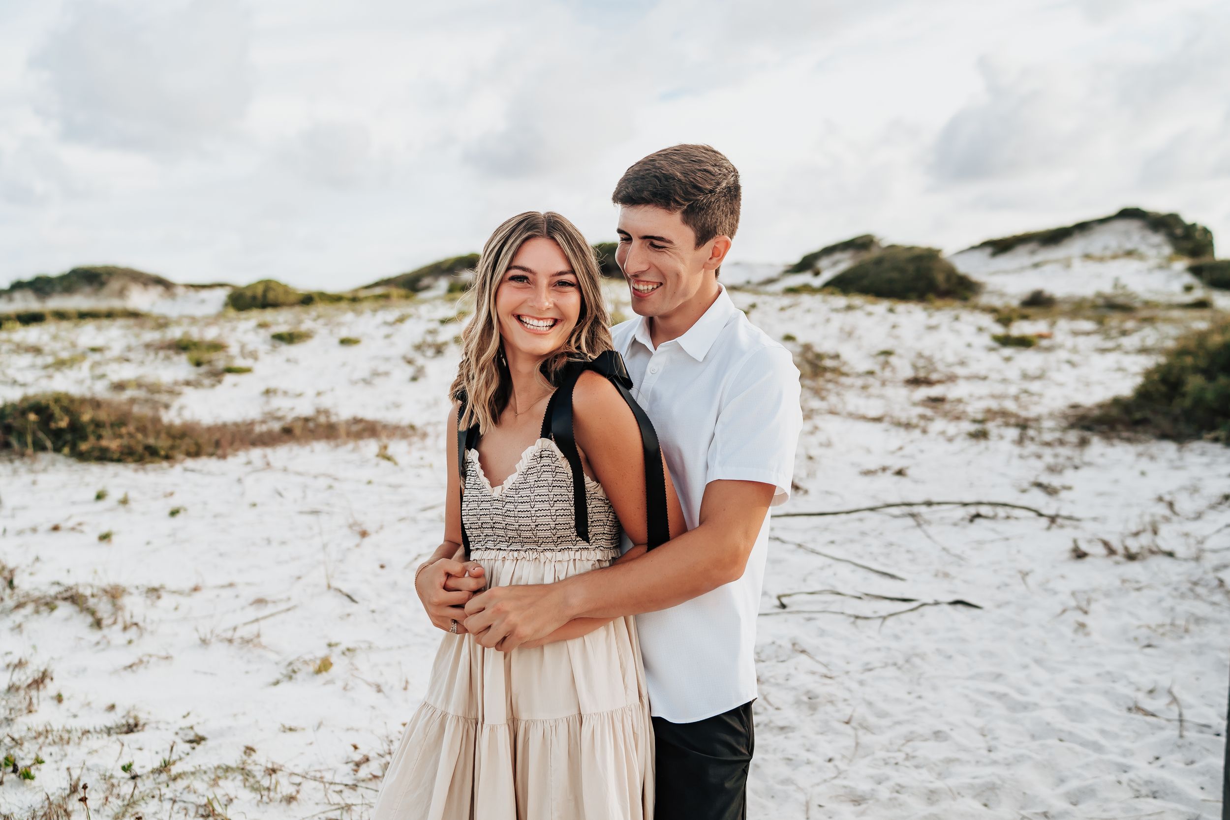 30A Florida Couples Photo Session At Grayton Beach State Park Free People Dress Against The Dunes Bryce And Isa