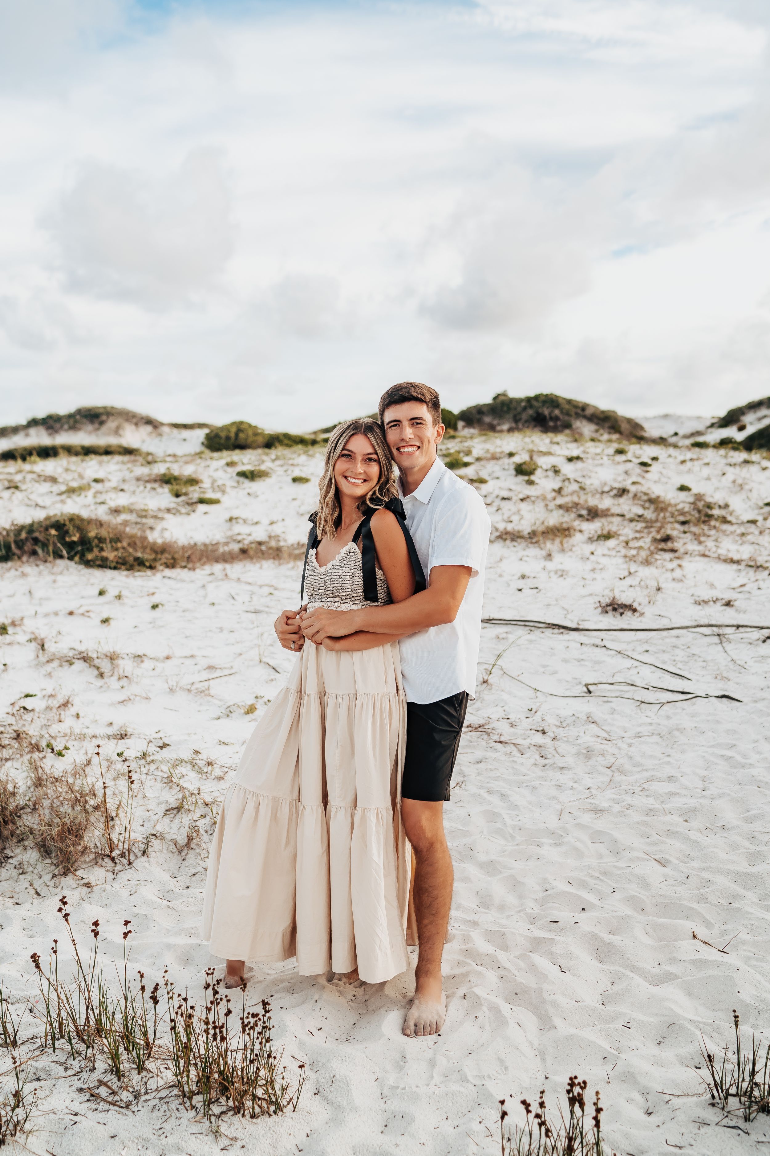 30A Florida Couples Photo Session At Grayton Beach State Park Free People Dress Against The Dunes Bryce And Isa