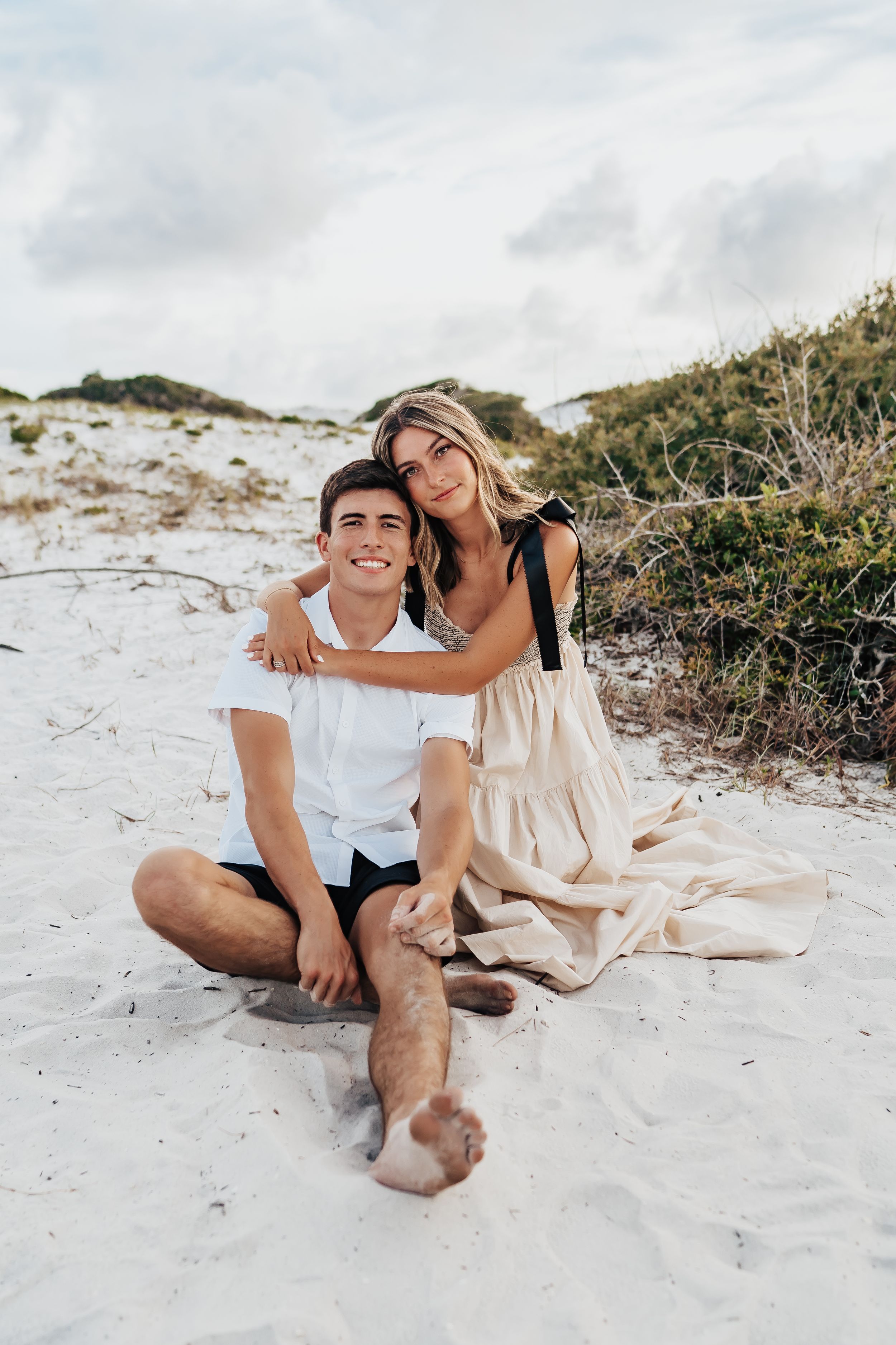 30A Florida Couples Photo Session At Grayton Beach State Park Free People Dress Against The Dunes Bryce And Isa