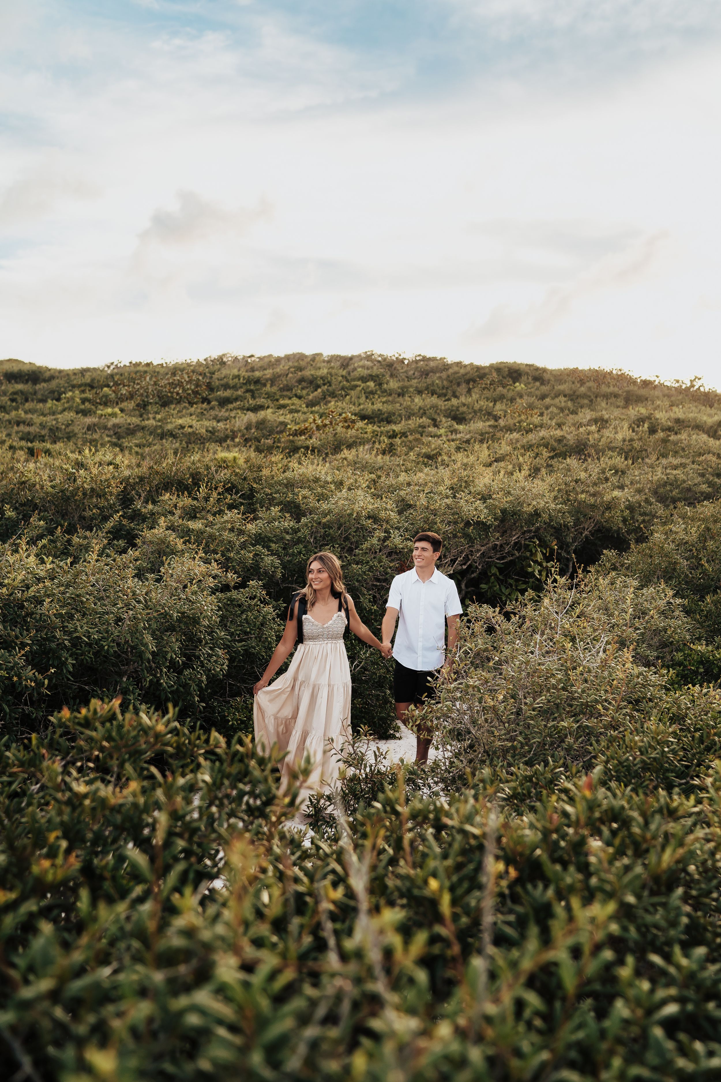 30A Florida Couples Photo Session At Grayton Beach State Park Free People Dress Against The Dunes Bryce And Isa
