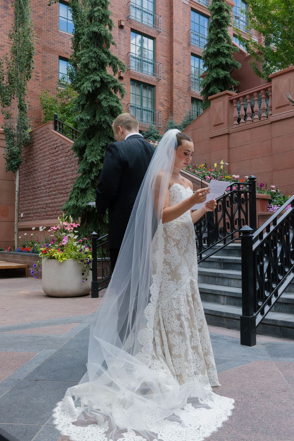 Ritz-Carlton in Aspen, Colorado  bride and groom