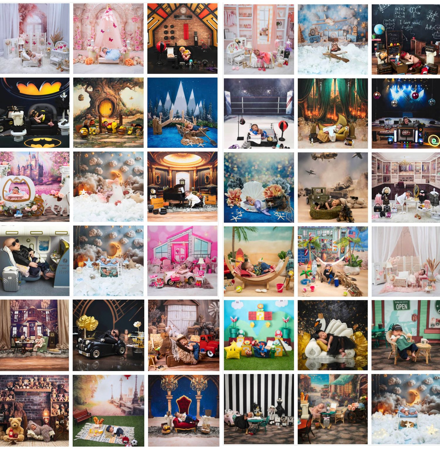 A collection of miniature diorama scenes showing tiny figures in various whimsical settings and everyday situations.