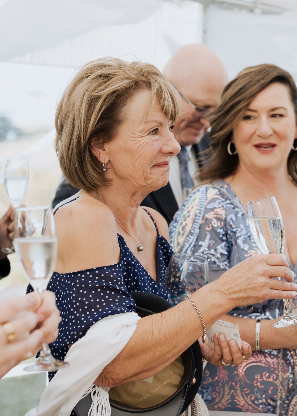 mother of the bride emotional moment during wedding ceremony speech, Parlee Beach Shediac wedding Photography, luxury wedding packages