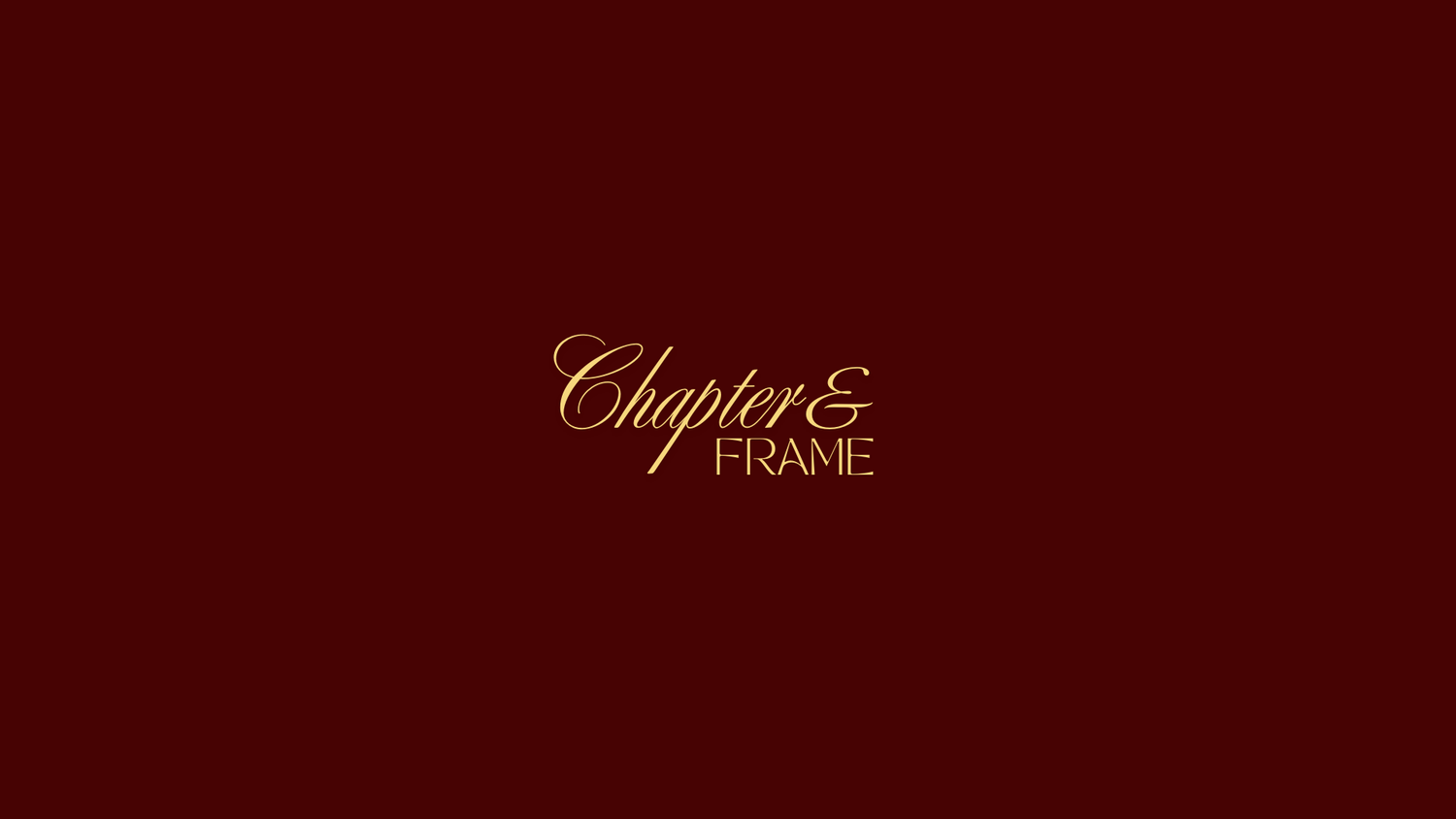 Green and gold text displays 'Chapter E' in elegant script against a dark background.