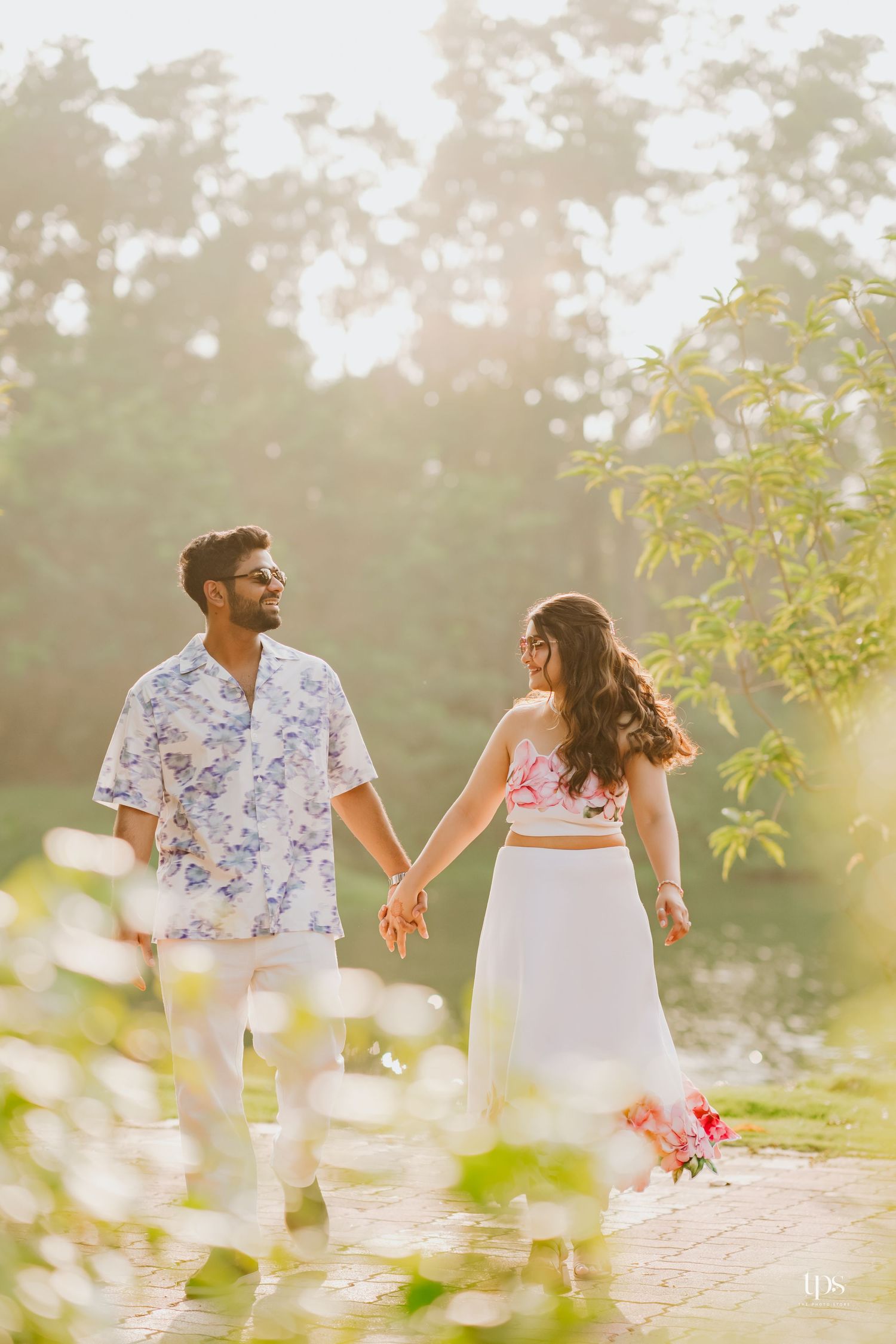 A sun-drenched garden portrait with dreamy bokeh and natural lighting effects.