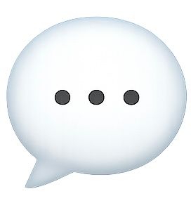 Speech bubble icons in light gray arranged in a row progressing from large to small, resembling a conversation pattern.