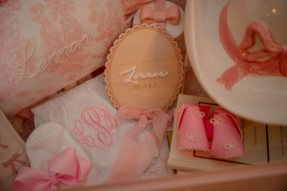 pink western baby shower gift box in DFW party venue for baby girl