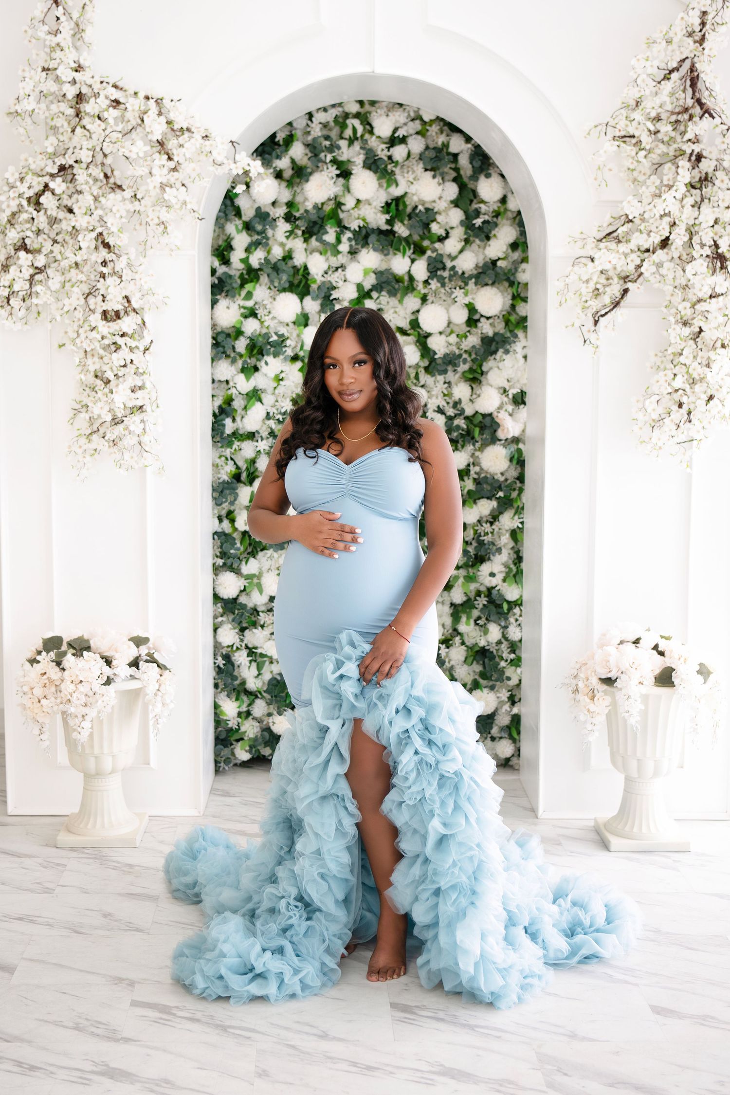 Stardust Photography Dark Blue Maternity Gown-Fits sizes: S-M-L