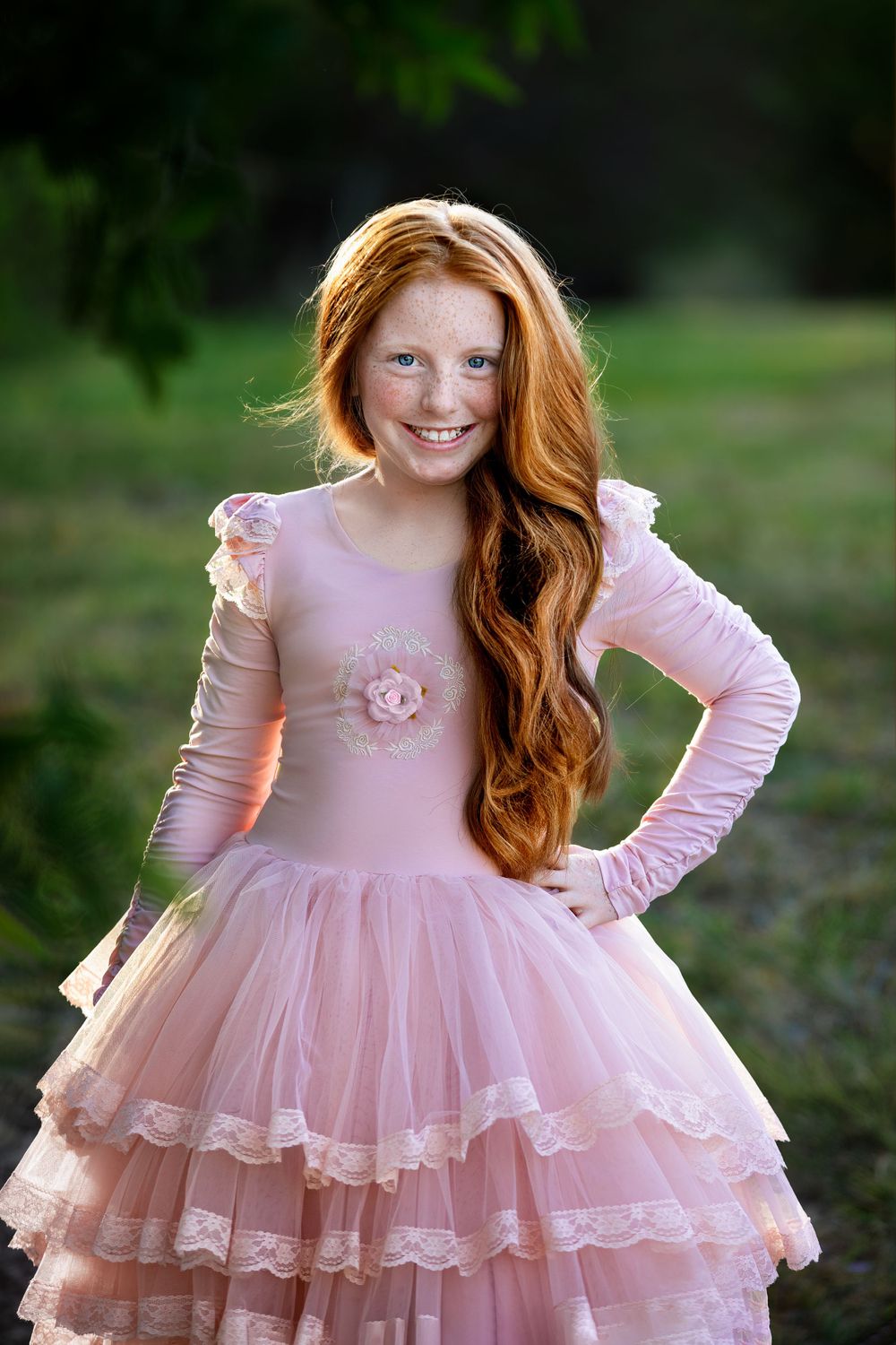 10th birthday milestone, goodna, vibrant exciting, fun outdoor portrait session, pink, blue,  Buttons & Bows Photography
