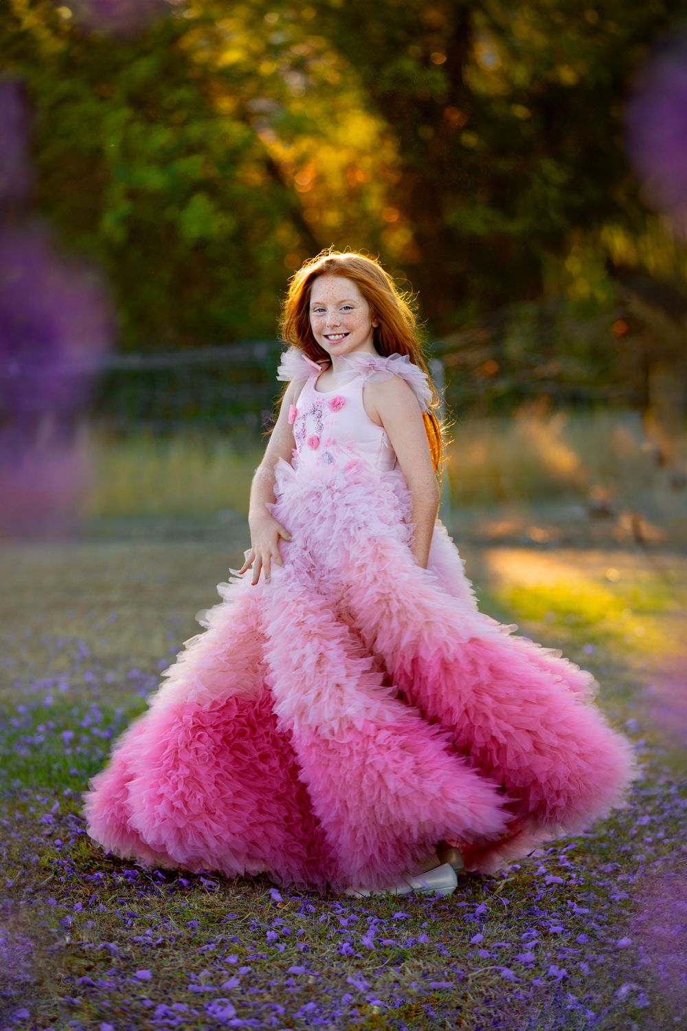 10th birthday milestone, goodna, vibrant exciting, fun outdoor portrait session, pink, blue,  Buttons & Bows Photography