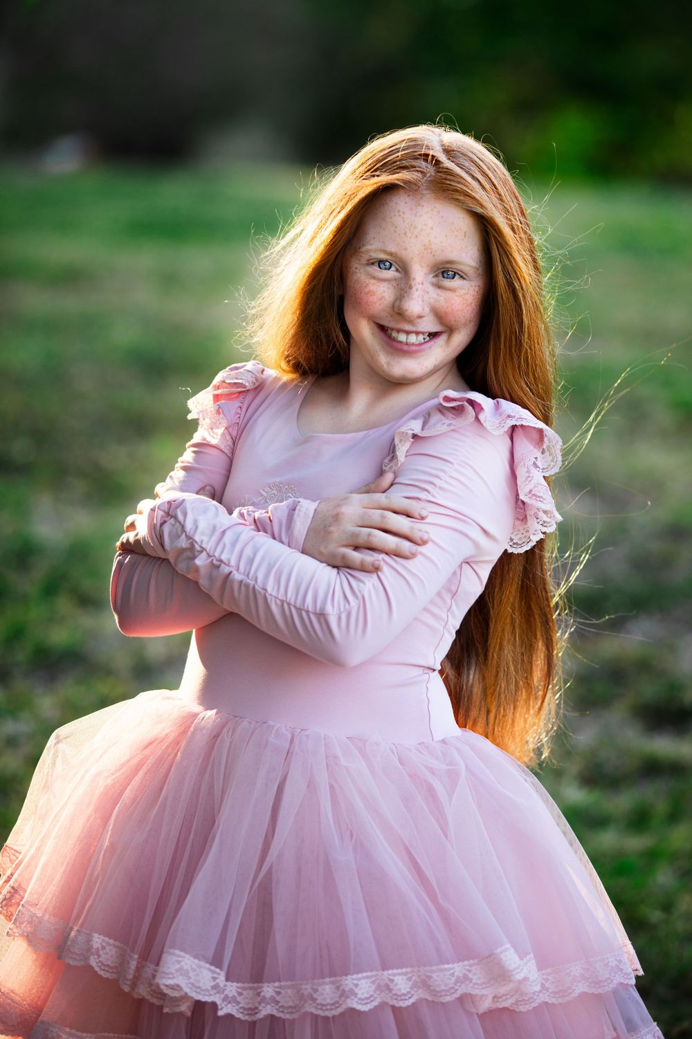 10th birthday milestone, goodna, vibrant exciting, fun outdoor portrait session, pink, blue,  Buttons & Bows Photography