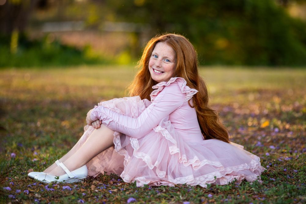 10th birthday milestone, goodna, vibrant exciting, fun outdoor portrait session, pink, blue,  Buttons & Bows Photography