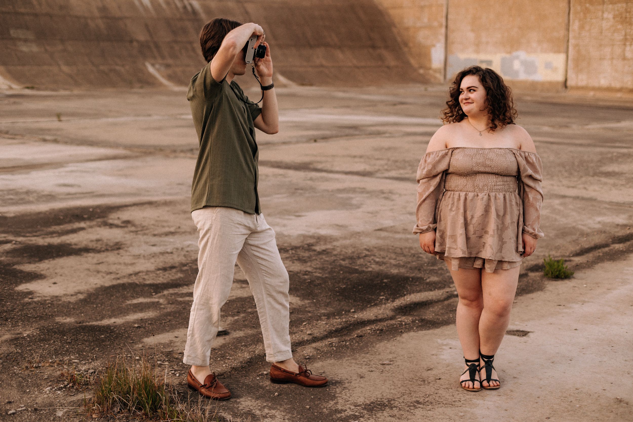Couple taking photos of each other