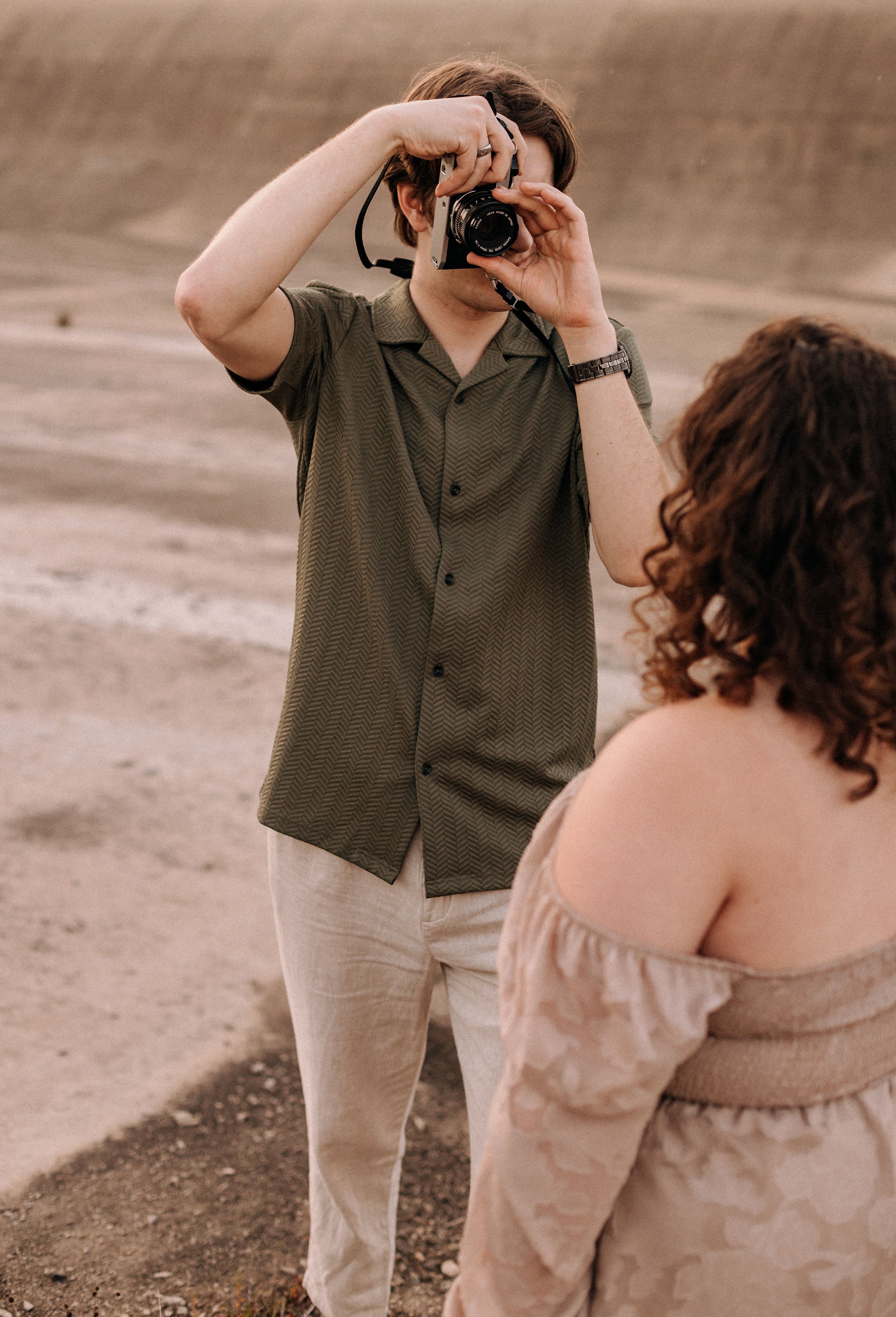 Couple taking photos of each other