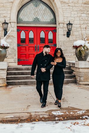 couple walking outside