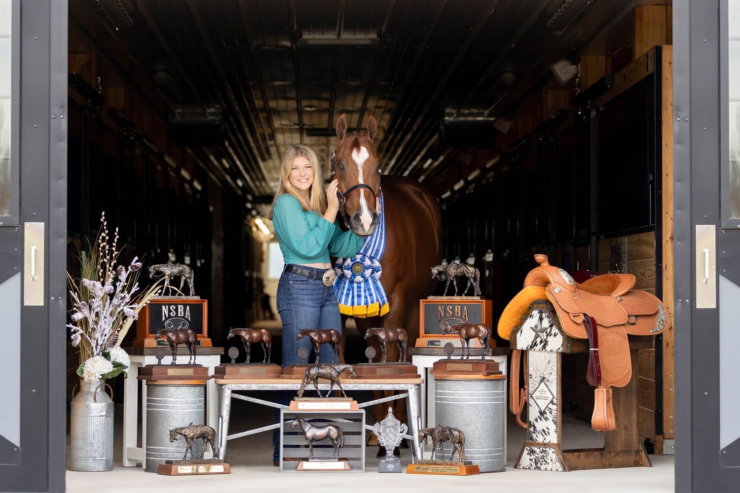 Madison Stuart and Vinny (ValentinosBlazingRide) at Winter Performance Horses in Zeeland, Michigan
