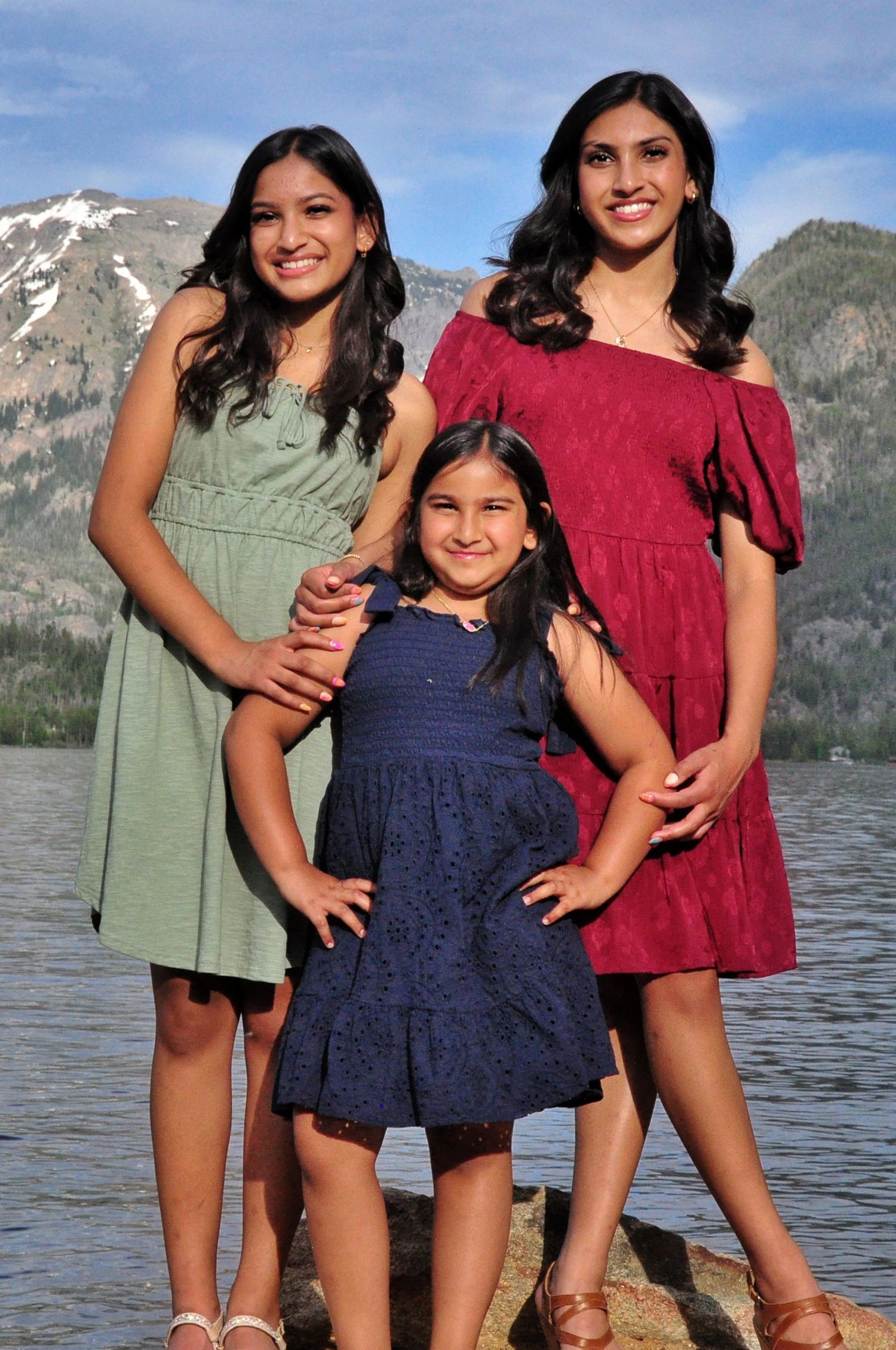 Parents with their sons near the river in Golden, Colorado