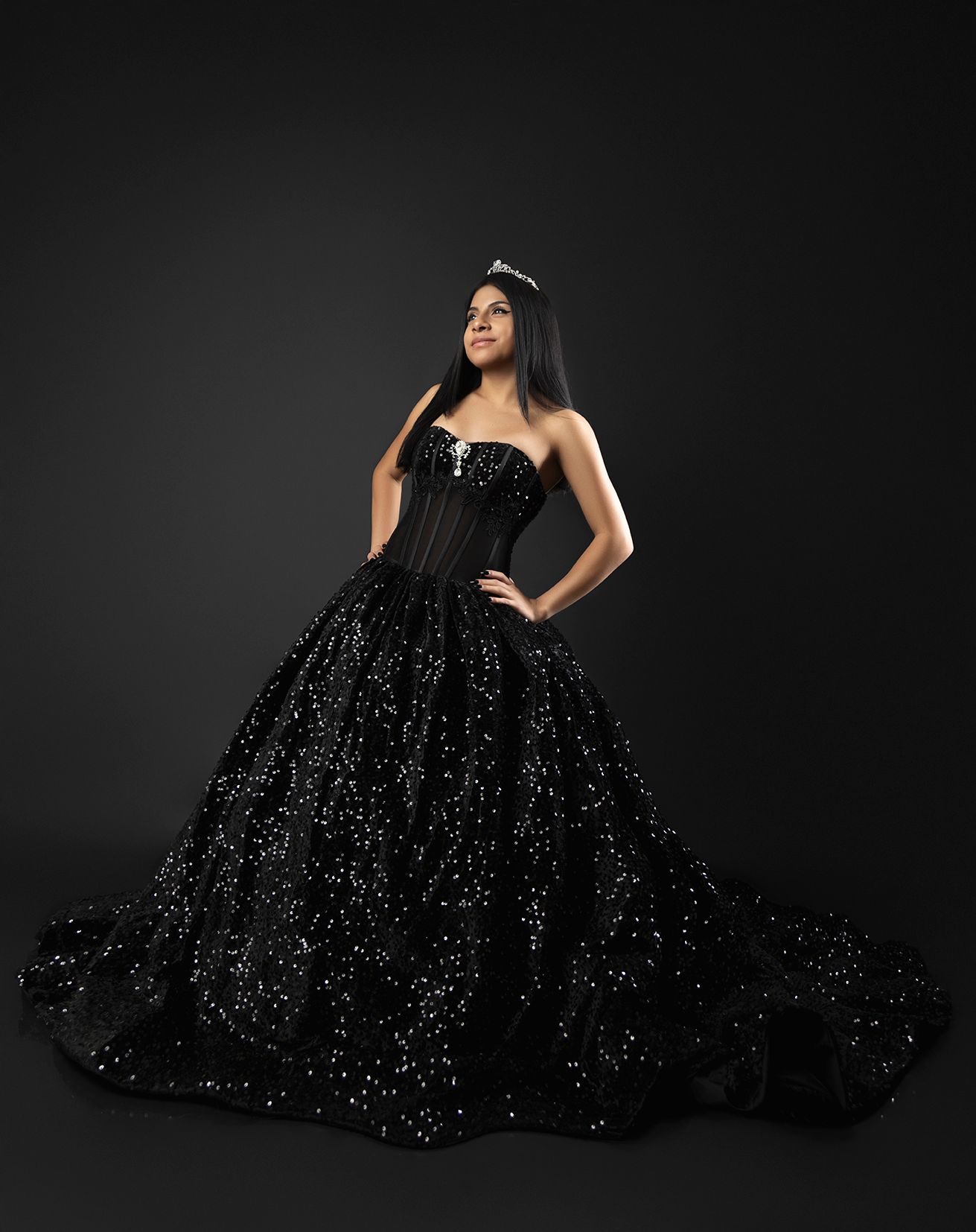 Quinceañera en Estudio en Miami vestido de princesa