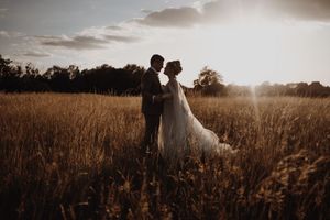 Couple sharing a natural moment together during their photoshoot