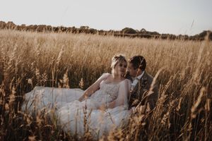 Couple sharing a natural moment together during their photoshoot