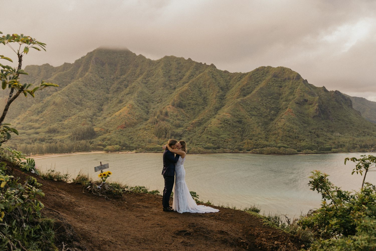 Orlando luxury wedding photographer capturing a special moment between the bride and groom during their private elopement.