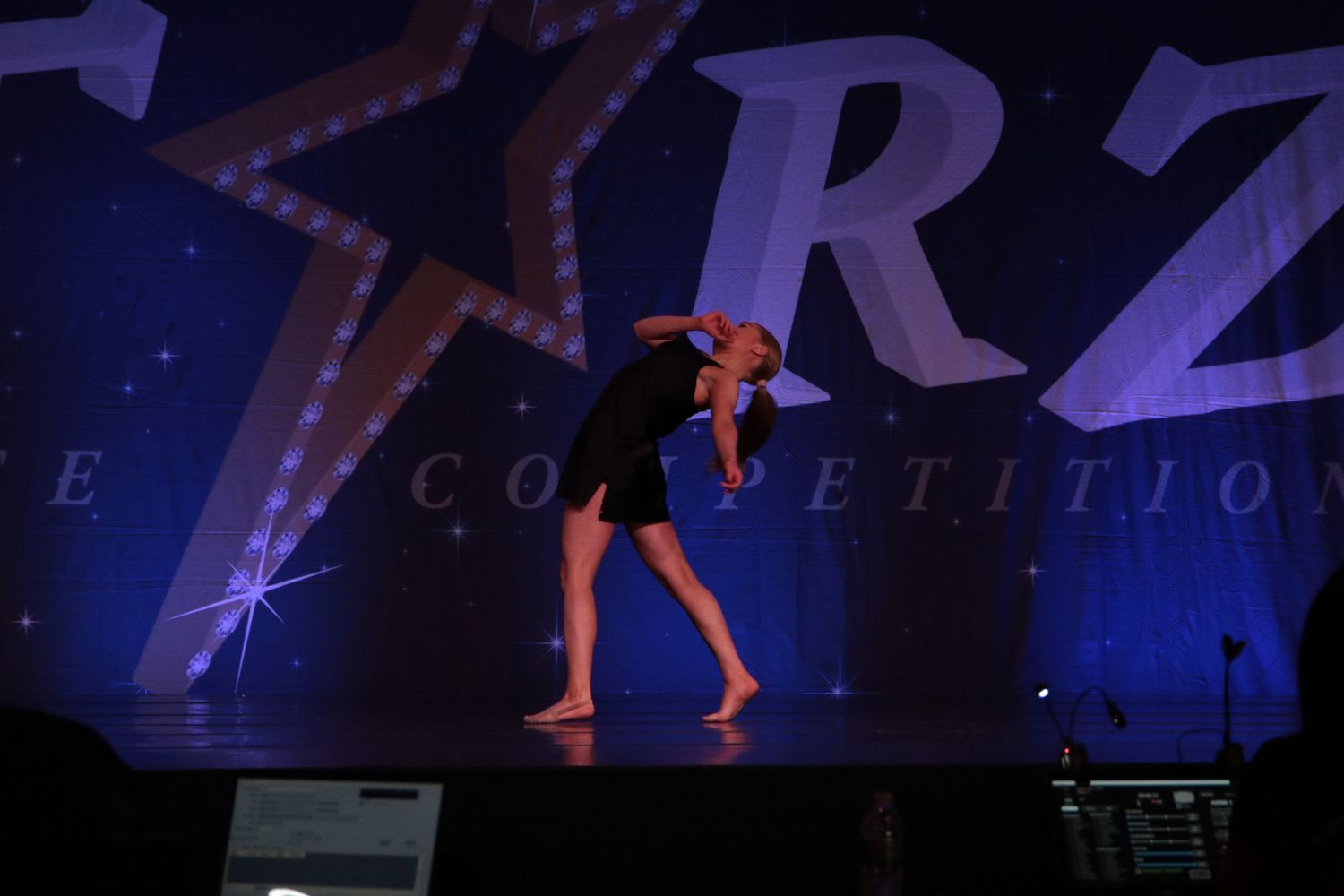 Dancer performing solo on stage