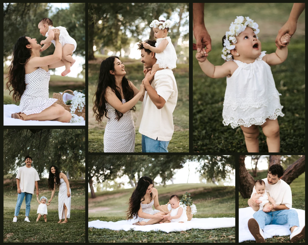 Family mini session photoshoot at sunrise at Reid Park in Tucson, Arizona.