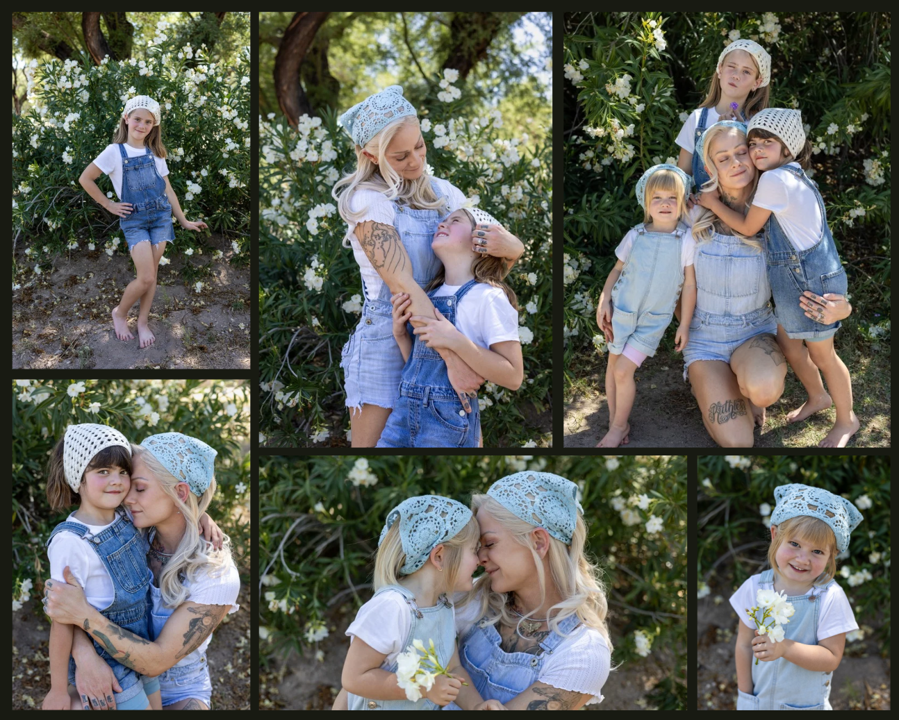 Mommy and me mini session at Agua Caliente Park with mom and her three daughters smiling and hugging.