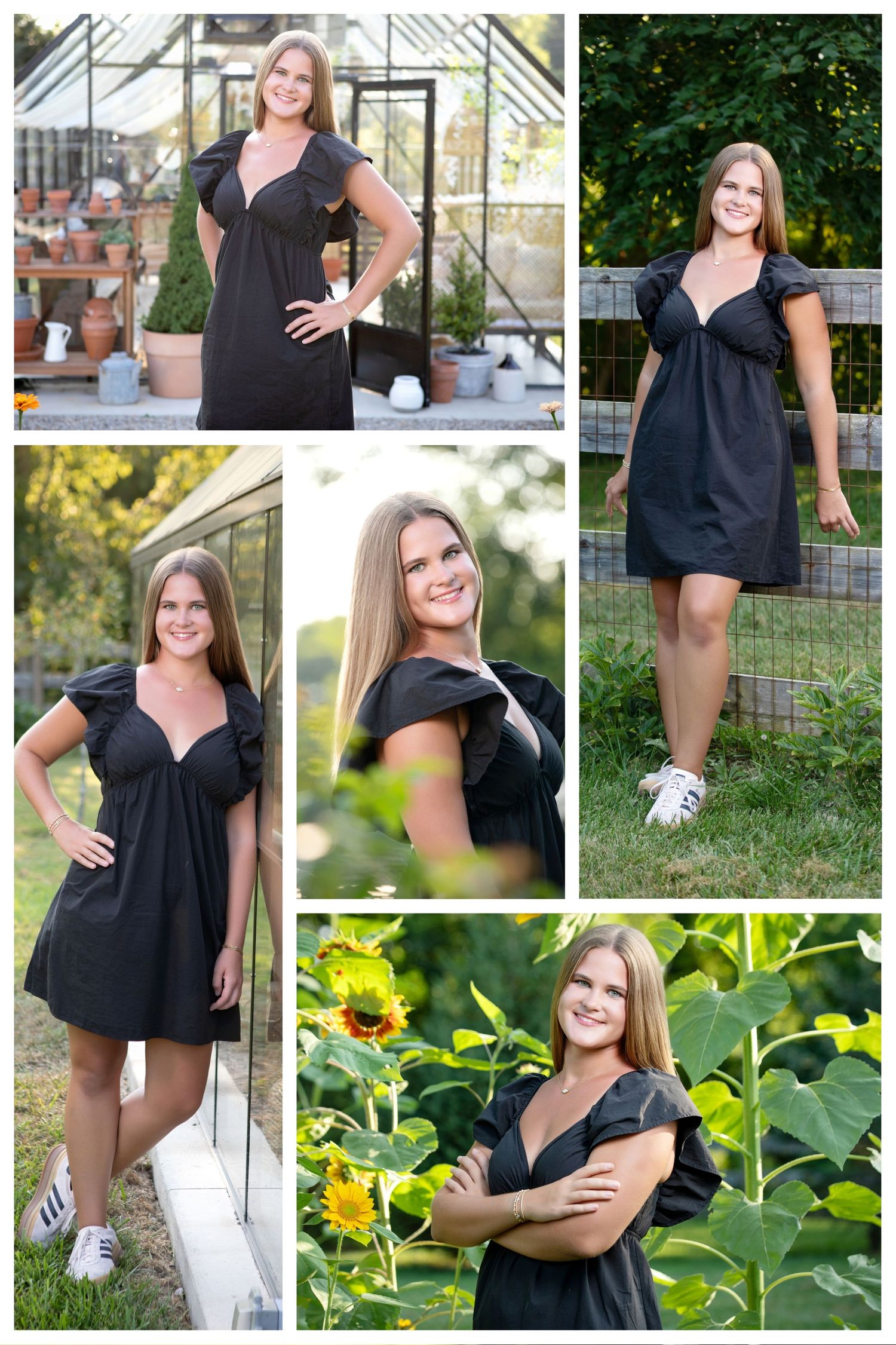 Olentangy Liberty senior pictures in a field.  Flower field senior pictures.  Senior pictures in a greenhouse. Boho senior pictures.
