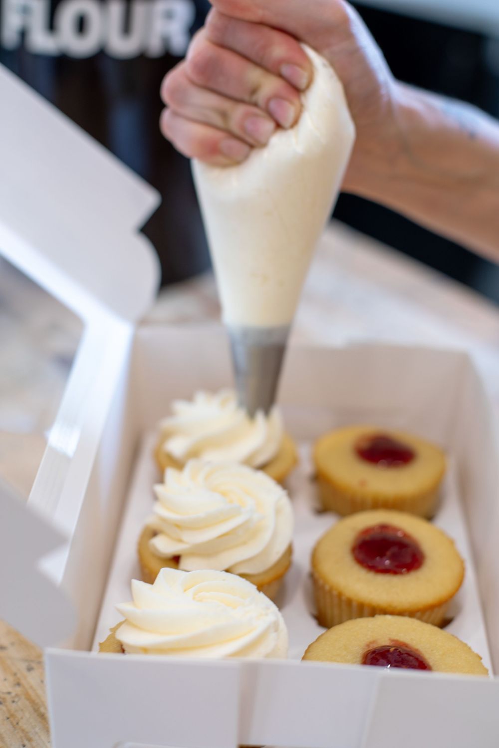 Cincinnati branding photography of cupcakes with creative product styling for bakery marketing and promotional use.