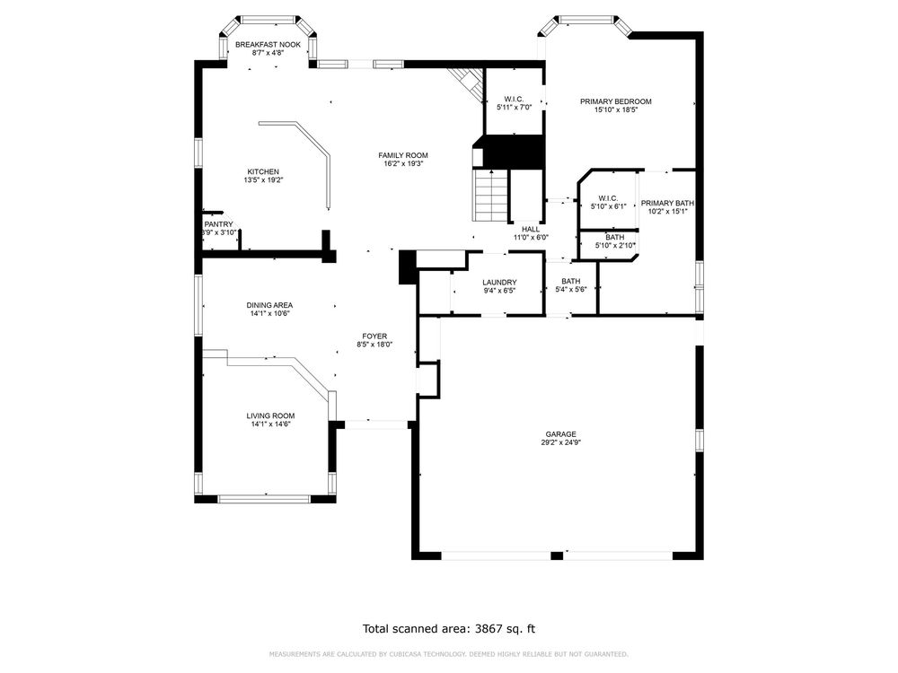 Architectural floor plan showing multiple room layouts with detailed measurements and dimensions for a residential space.