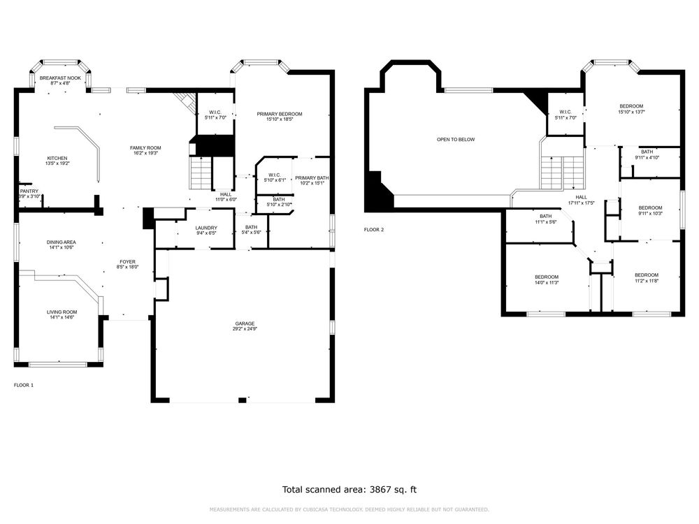 Architectural floor plan showing multiple connected rooms with detailed measurements and layout specifications.