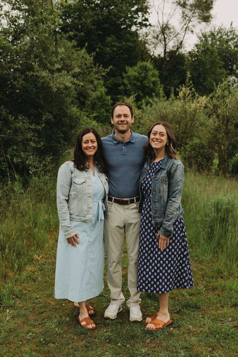 Four similar shots taken outdoors with greenery and nature in the background.