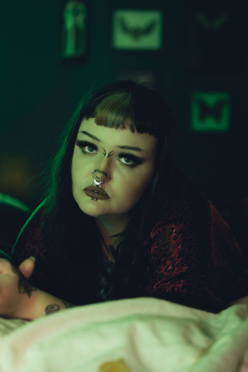 Portrait of a model on a bed