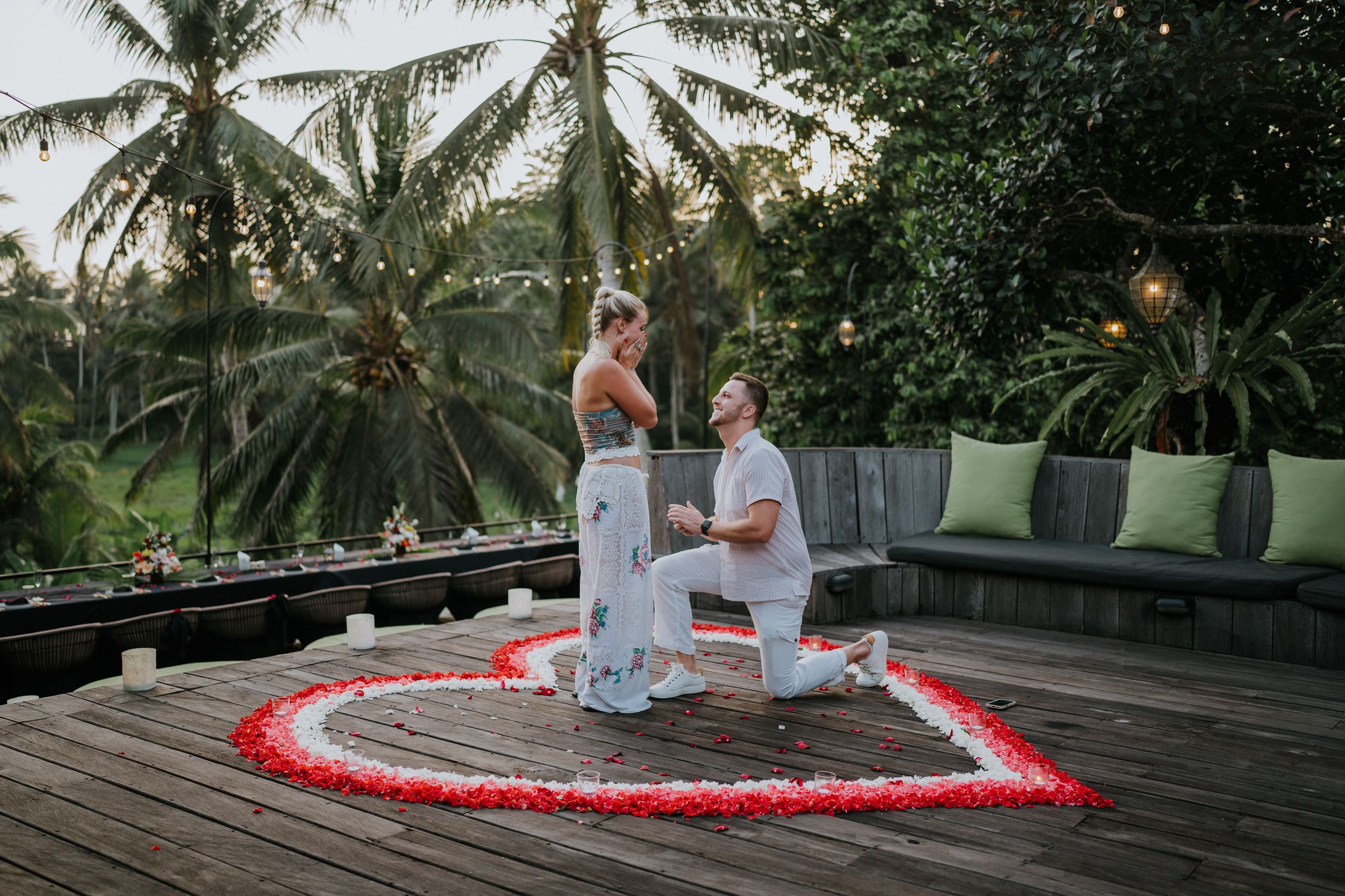 Romantic proposal photography session in Bali