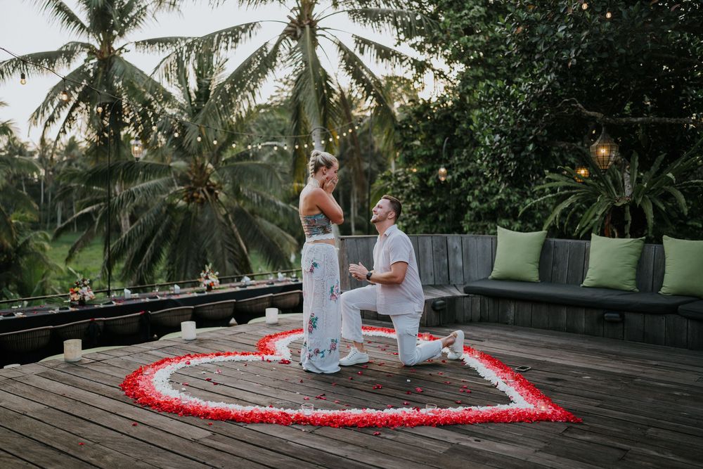 Romantic proposal photography session in Bali