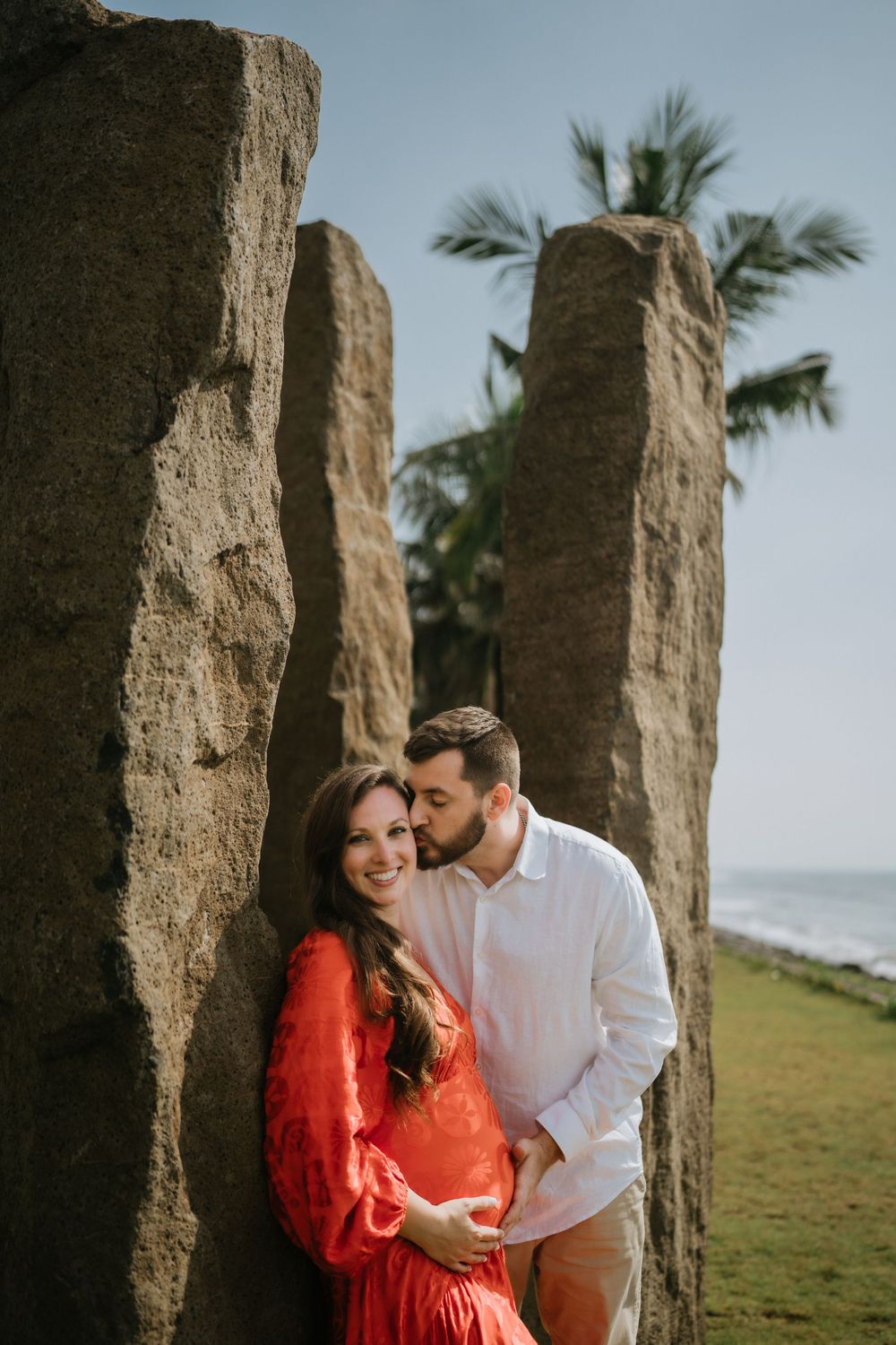 Maternity photography service in Bali with serene outdoor setting