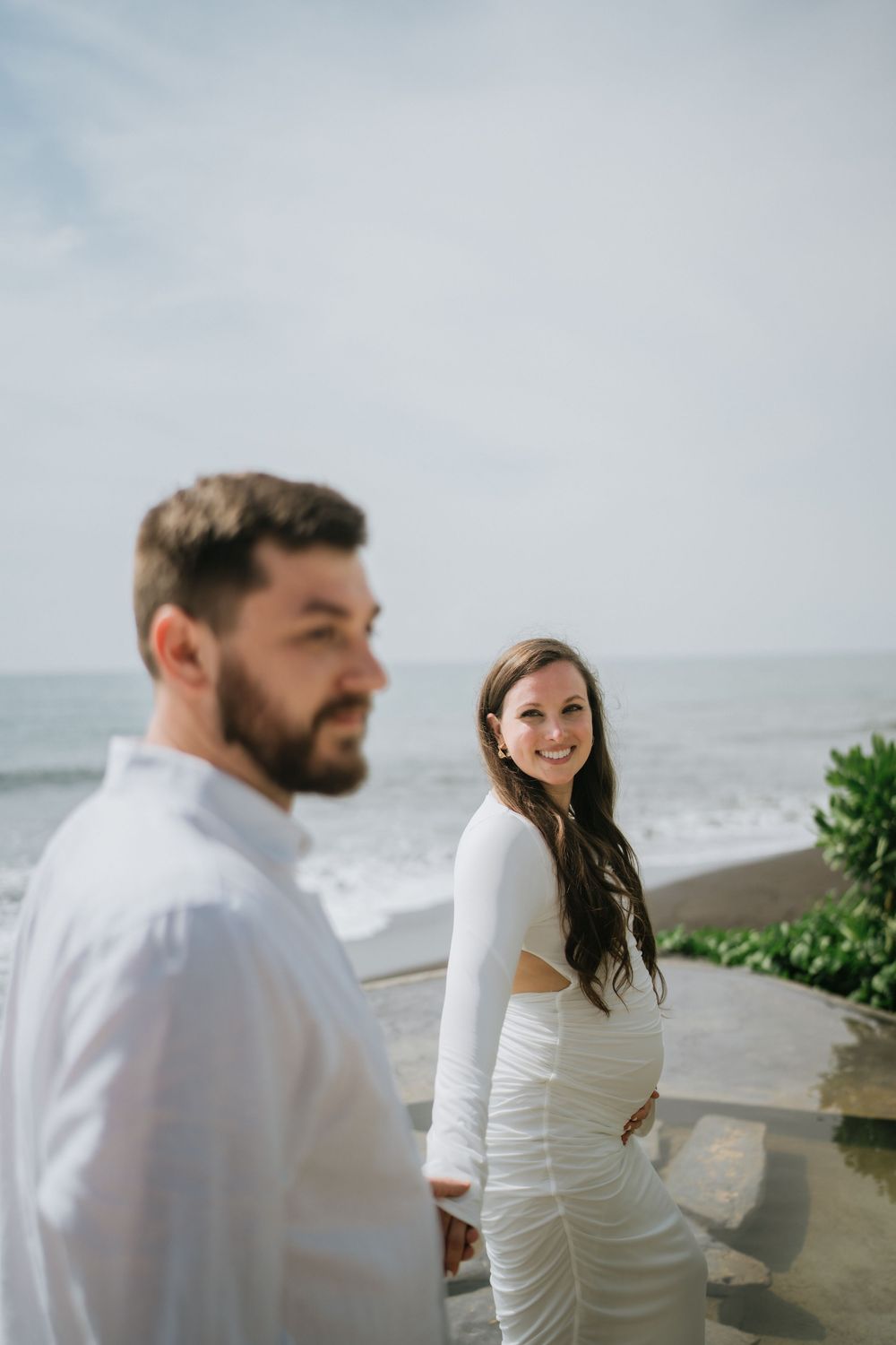 Maternity photography service in Bali with serene outdoor setting