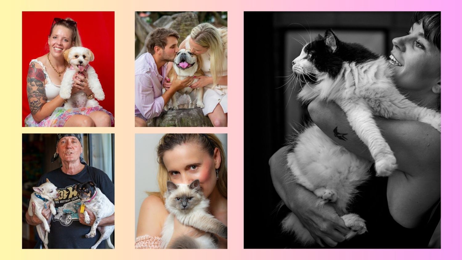 Pet and owner portrait photography on the Gold Coast at beaches and parks or in the studio.  Capture lovely images of your fur babies.