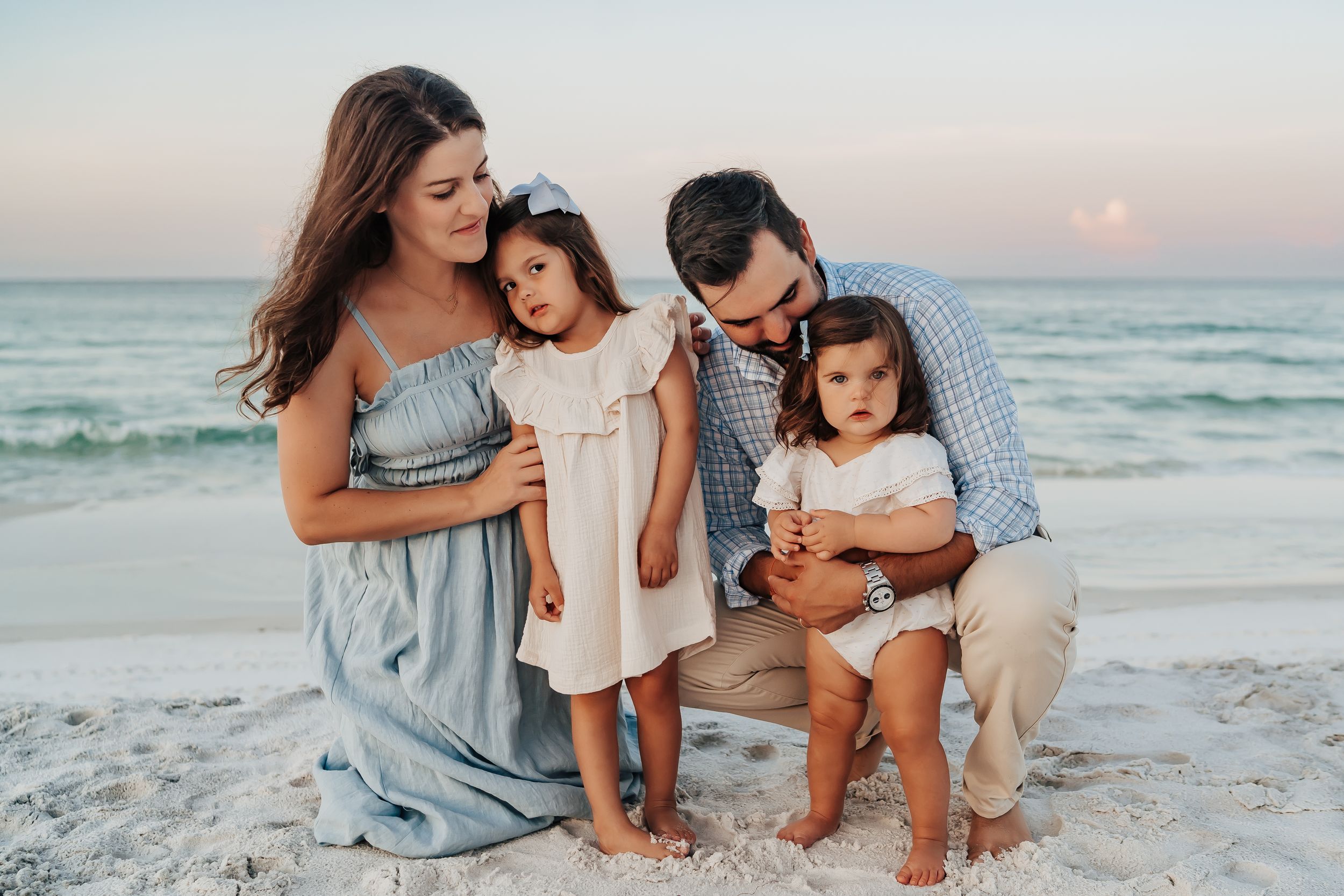 Luxury 30A beach photography session at sunrise for families