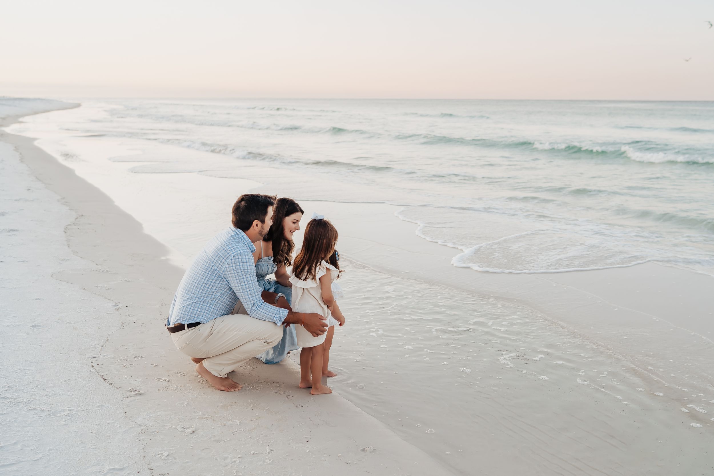 Luxury 30A beach photography session at sunrise for families