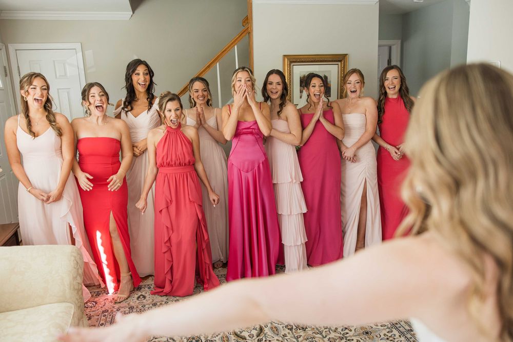 Alex reveals her final look to her bridesmaids and they shout in excitement a private home in Manasquan, NJ