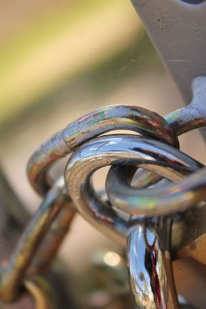 Padlocks and chain in nature
