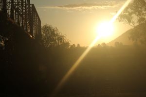 Manilla NSW showground historic bridge sunset