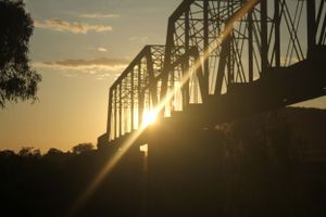 Manilla NSW showground historic bridge sunset