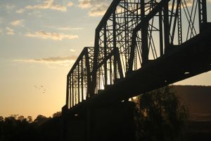 Manilla NSW showground historic bridge sunset