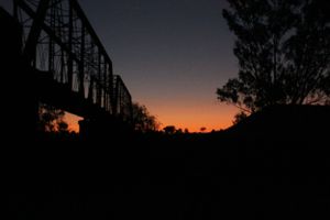 Manilla NSW showground historic bridge sunset