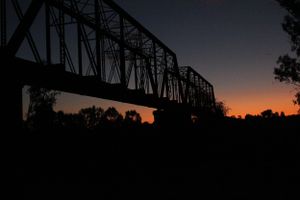 Manilla NSW showground historic bridge sunset